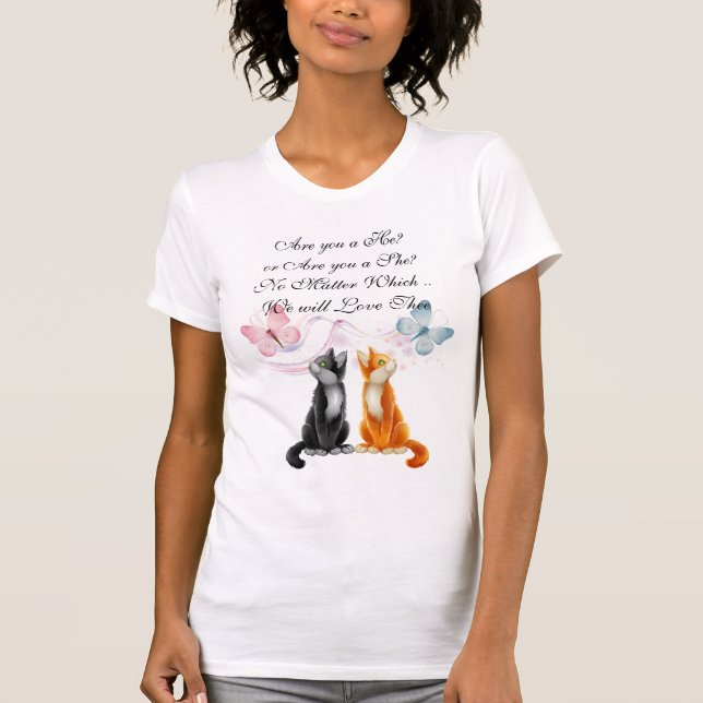 Kitties and Butterflies Expecting T-Shirt (Front)