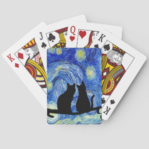 Kitties at Night Playing Cards