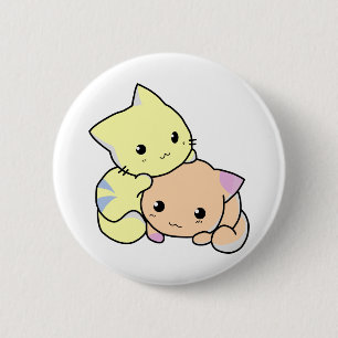 Kitties Cartoon Snuggle Cats Cute Kittens 6 Cm Round Badge