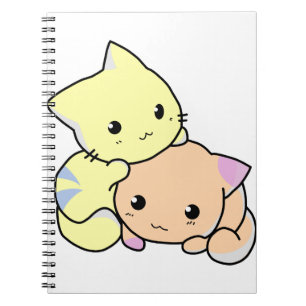 kitties cartoon snuggle cats cute notebook