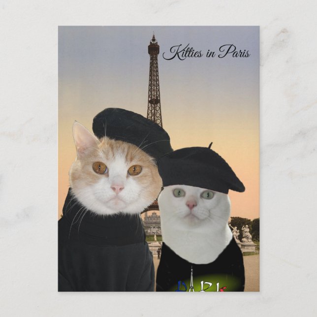 Kitties in Paris Postcard (Front)