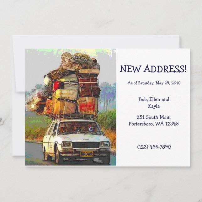 Kitties on the Move Address Change Card Template (Front)