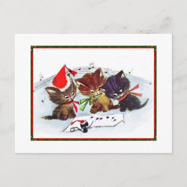 Kitties with Maestro Mouse Postcard (Front)