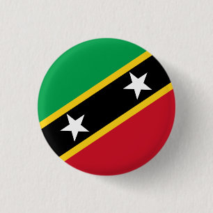 Kittitian / Nevisian Flag, Saint Kitts and Nevis 3 Cm Round Badge