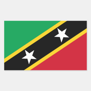 Kittitian / Nevisian Flag, Saint Kitts and Nevis Rectangular Sticker