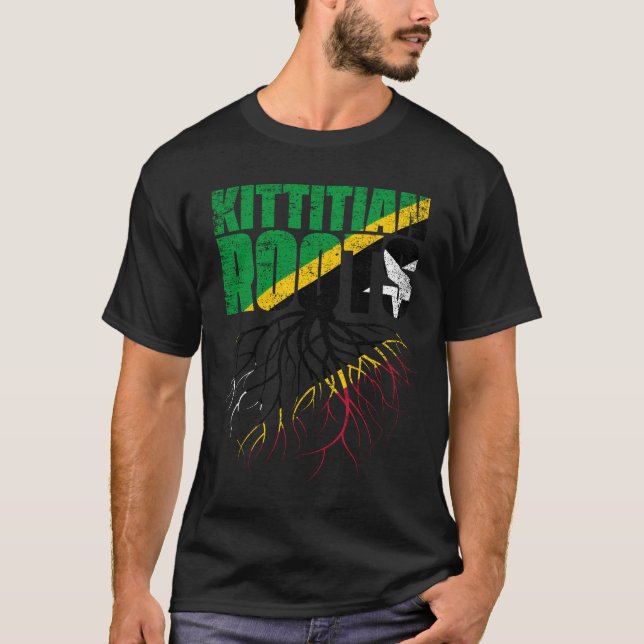 Kittitian Nevisian Roots St Kitts and Nevis Herita T-Shirt (Front)