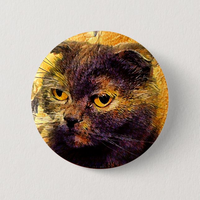 Kitty. 6 Cm Round Badge (Front)