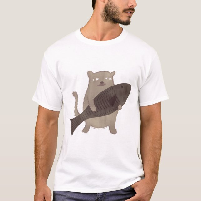 Kitty and His Fish T-Shirt (Front)