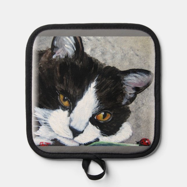 Kitty and ladybuts Oven Mitts & Pot Holders (Front)