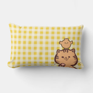 Kitty and Little chicken Lumbar Cushion
