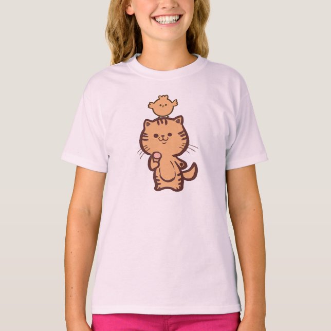 Kitty and Little chicken T-Shirt (Front)