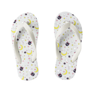 Kitty and Moon Flip Flops