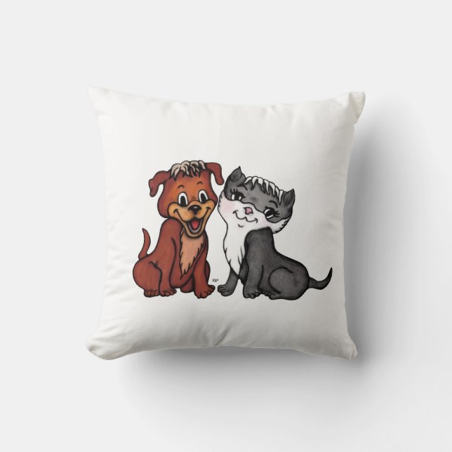 Kitty and Puppy  Cushion (Front)