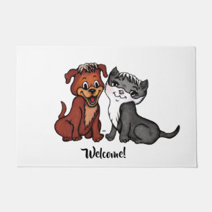 Kitty and Puppy Doormat