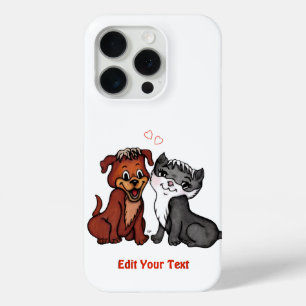 Kitty and Puppy , Edit Your Text iPhone 15 Pro Case