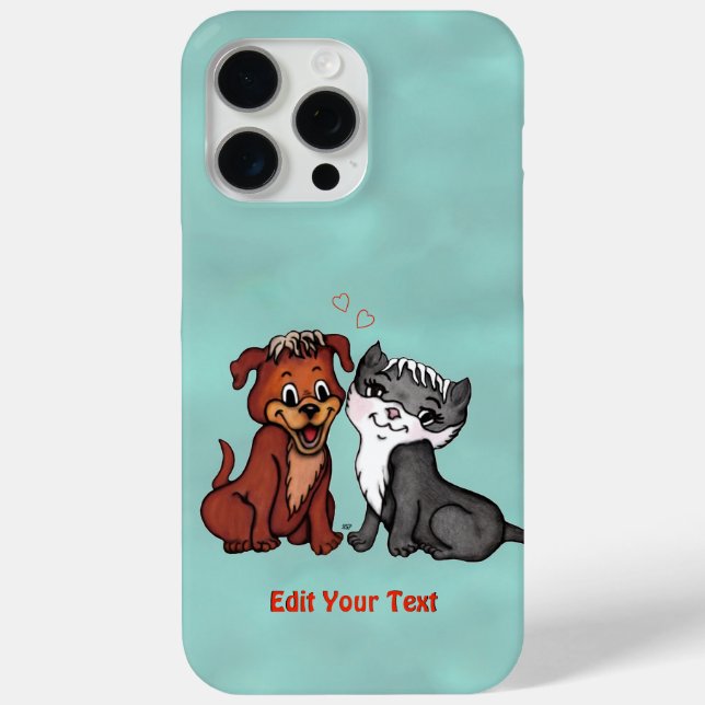 Kitty and Puppy , Edit Your Text Case-Mate iPhone Case (Back)