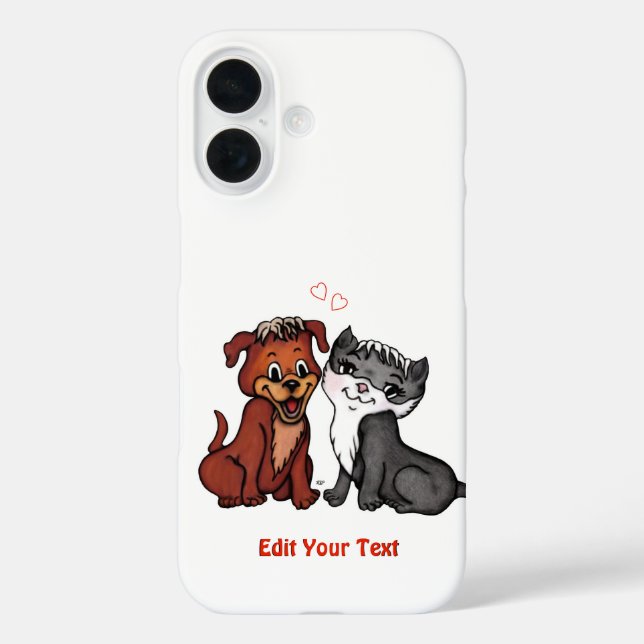Kitty and Puppy , Edit Your Text Case-Mate iPhone Case (Back)