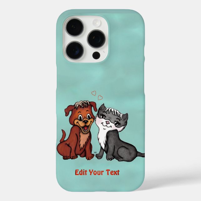 Kitty and Puppy , Edit Your Text Case-Mate iPhone Case (Back)