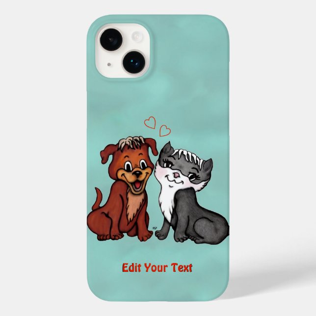 Kitty and Puppy , Edit Your Text Case-Mate iPhone Case (Back)