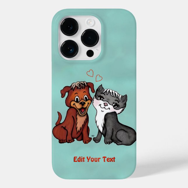 Kitty and Puppy , Edit Your Text Case-Mate iPhone Case (Back)