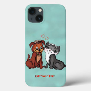 Kitty and Puppy , Edit Your Text iPhone 13 Case