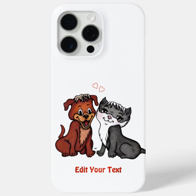 Kitty and Puppy , Edit Your Text Case-Mate iPhone Case (Back)