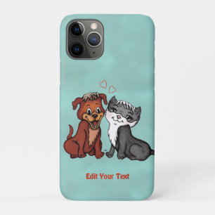 Kitty and Puppy , Edit Your Text iPhone 11 Pro Case