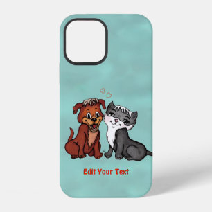 Kitty and Puppy , Edit Your Text iPhone 12 Case