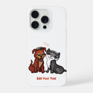 Kitty and Puppy , Edit Your Text iPhone 15 Pro Case