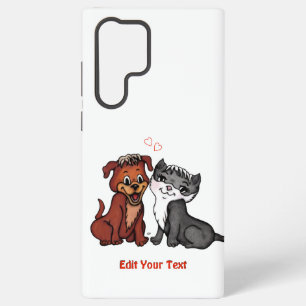 Kitty and Puppy , Edit Your Text Samsung Galaxy Case