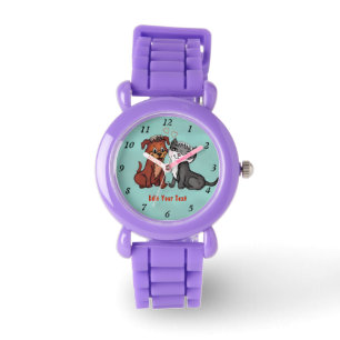 Kitty and Puppy , Edit Your Text Watch