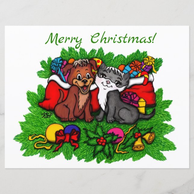 Kitty and Puppy , Happy XMas (Front)