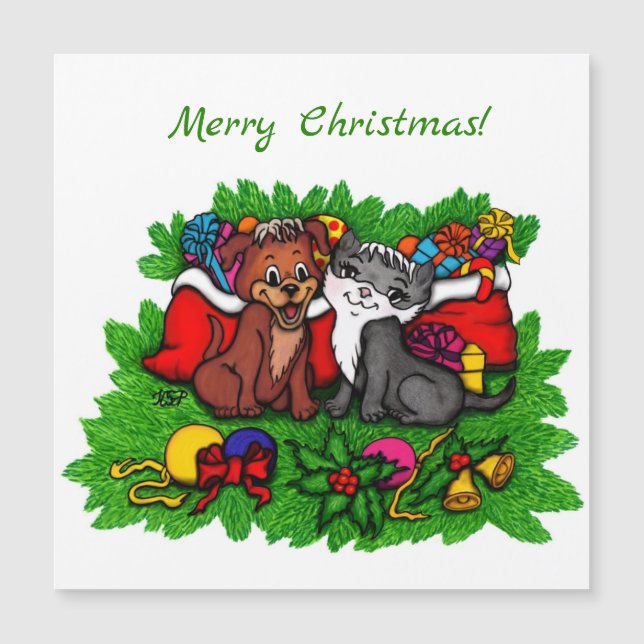 Kitty and Puppy , Happy XMas (Front)