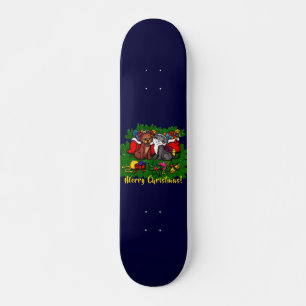 Kitty and Puppy , Happy XMas Skateboard