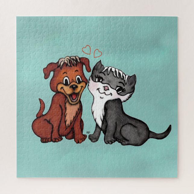 Kitty and Puppy Jigsaw Puzzle (Vertical)