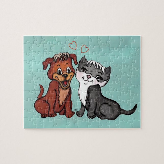 Kitty and Puppy Jigsaw Puzzle (Horizontal)