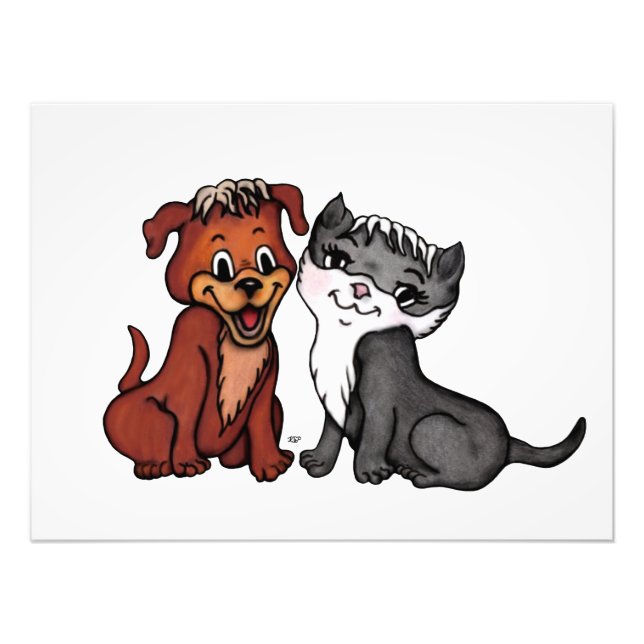 Kitty and Puppy Photo Print (Front)