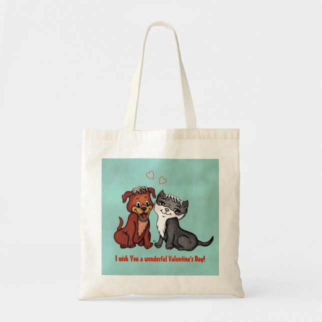 Kitty and Puppy Tote Bag (Front)
