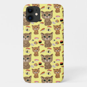 kitty and sushi pattern iPhone 11 case