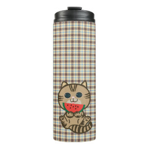 kitty and watermelon thermal tumbler
