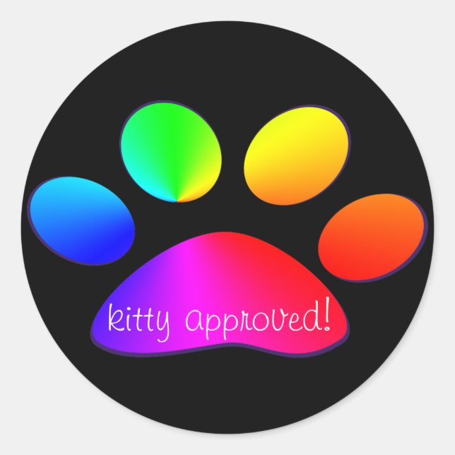 kitty approved classic round sticker (Front)