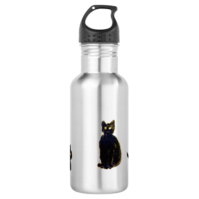 Kitty Art Cute Black Cats 532 Ml Water Bottle (Front)