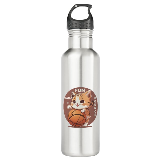 kitty basketball 710 ml water bottle (Front)