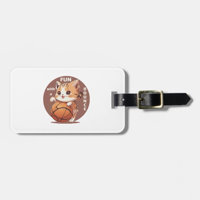 kitty basketball luggage tag (Front Horizontal)