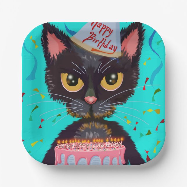 Kitty Birthday Celebration Party Plate (Front)