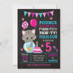 Kitty Birthday Invitation / Girl Kitten Party
