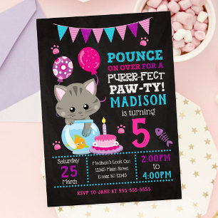 Kitty Birthday Invitation / Girl Kitten Party