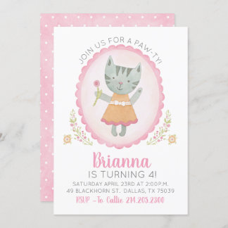 Kitty Birthday Party Invitation