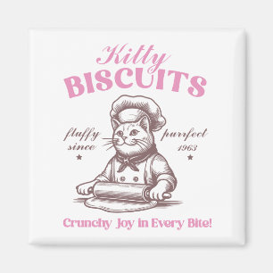 Kitty Biscuits Adorable Cat Baker Making Biscuit Magnet