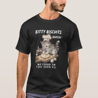 Kitty Biscuits Bakery Cute Cat Kneading Dough Cat  T-Shirt